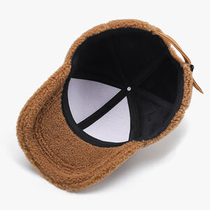 Simple Solid Color Sherpa Baseball Cap h5 Picture5