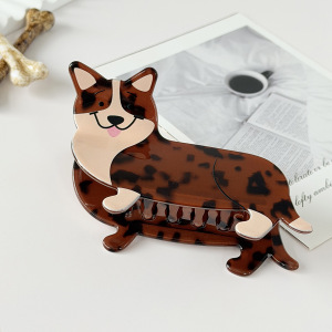 Simple Series Cute Animal Dachshund Acrylic Hair Claws h5 