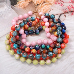 Simple Series Sweet Beads Gradient Color Acrylic Women's Beaded Necklaces h5 Picture2
