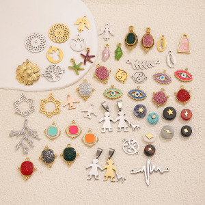 Simple Series Diy Irregular Shape Figure Stainless Steel Waterproof   Gold Color  Women's Pendants h5 Picture3