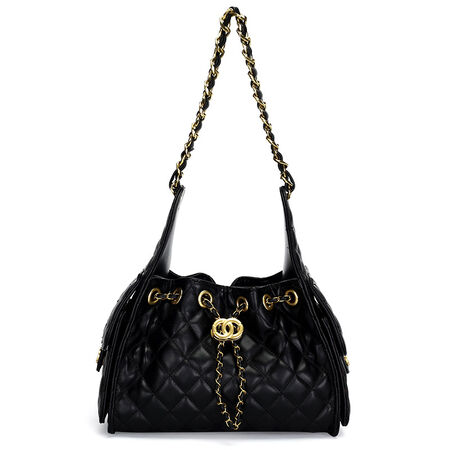 Borsa a tracolla quadrata da donna in stile casual con cuciture trapuntate, dettagli in metallo e catena in tinta unita, in PU di alta qualità. 2