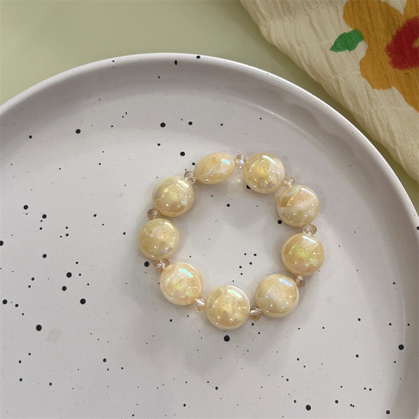 Simple Series Daily Beads Ellipse Shape Acrylic Women's Beaded Bracelets