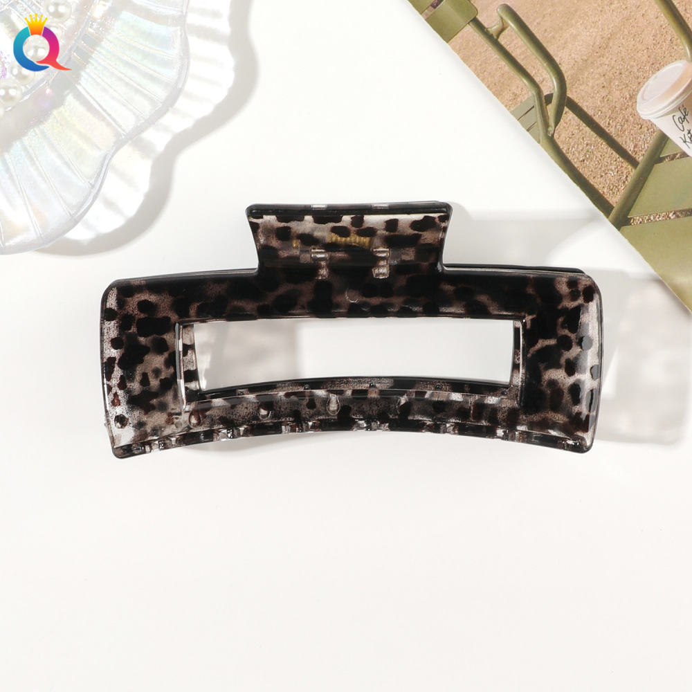 Simple Series Retro Leopard Print Gradient Color Polystyrene Hair Claws