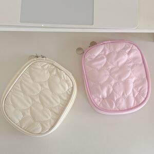Simple Heart Solid Color Polyester Women's Makeup Bags h5 Picture4