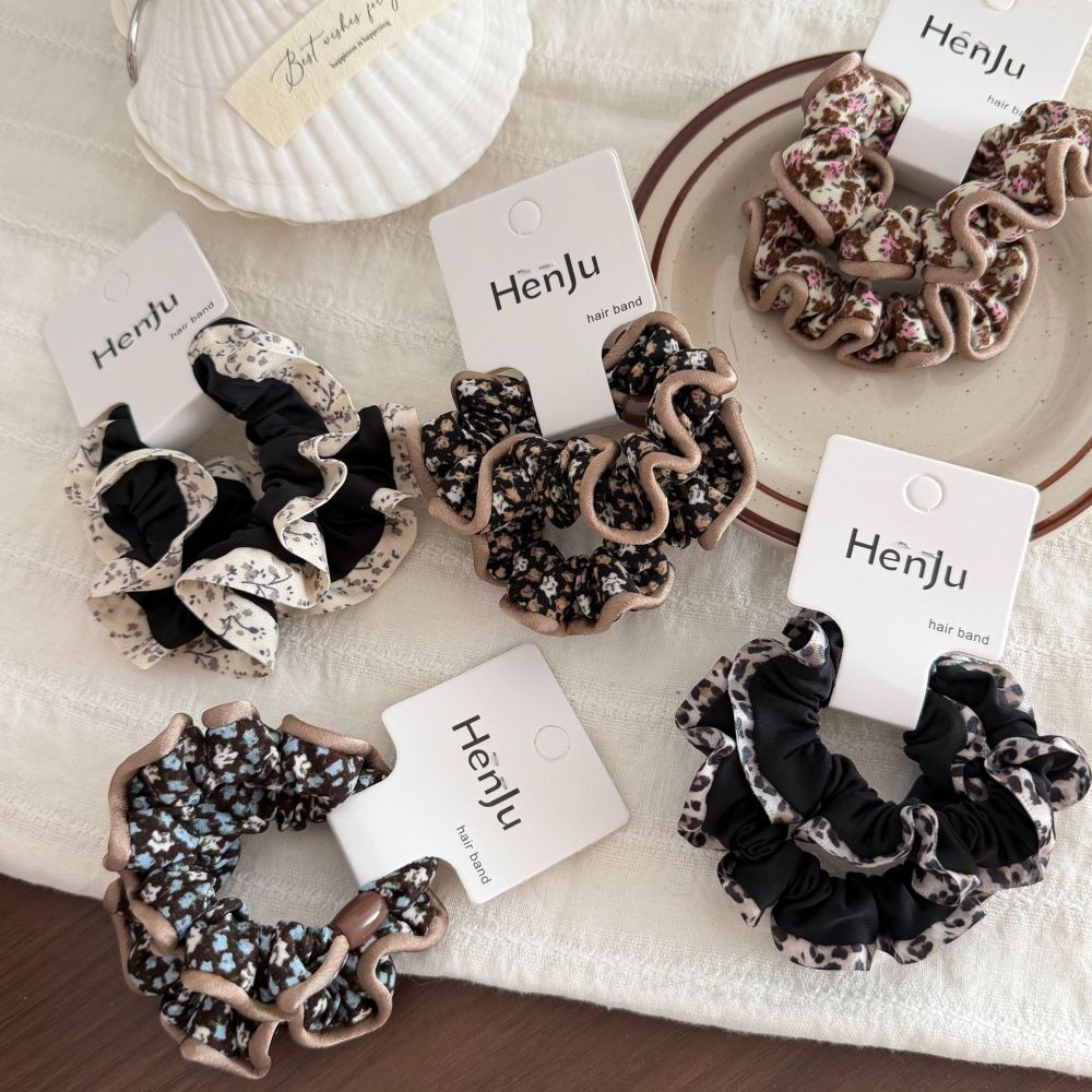 Simple Series Daily Flower Leopard Print Polyester Scrunchies Picture4