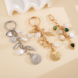 Simple Series Daily Heart Animal Oceanic Style Beads Chain Shell Fish Starfish Alloy Bag Charms h5 Picture4