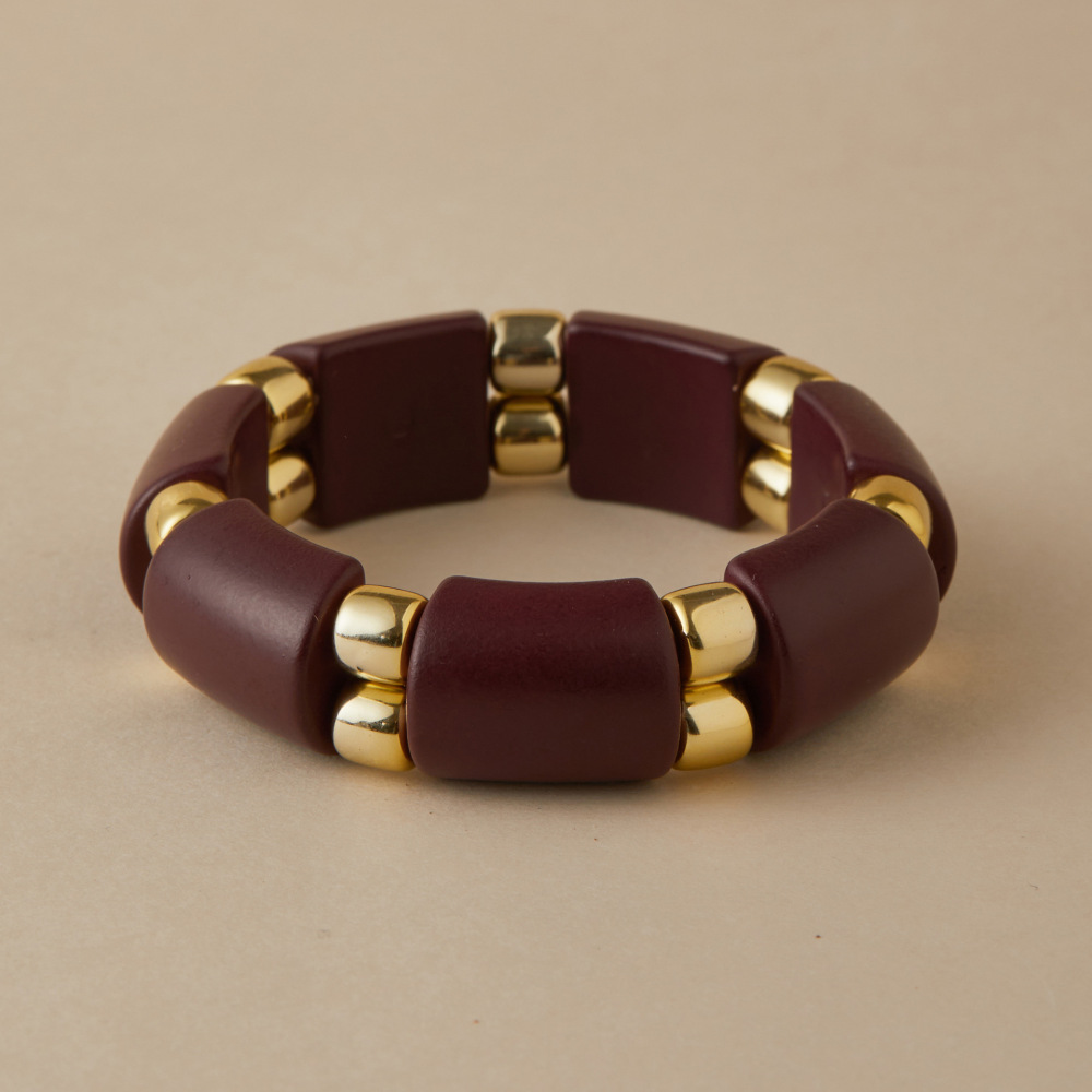 Simple Series Retro Irregular Shape Gradient Color Acrylic Women's Bangles 