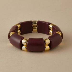 Simple Series Retro Irregular Shape Gradient Color Acrylic Women's Bangles h5 