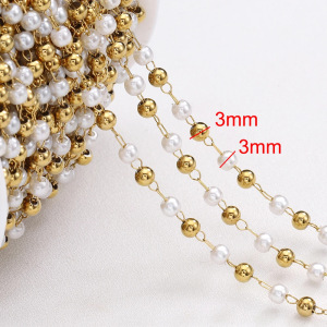 Simple Series Diy Beads Chain Stainless Steel Waterproof Gold Color Stringing Materials h5