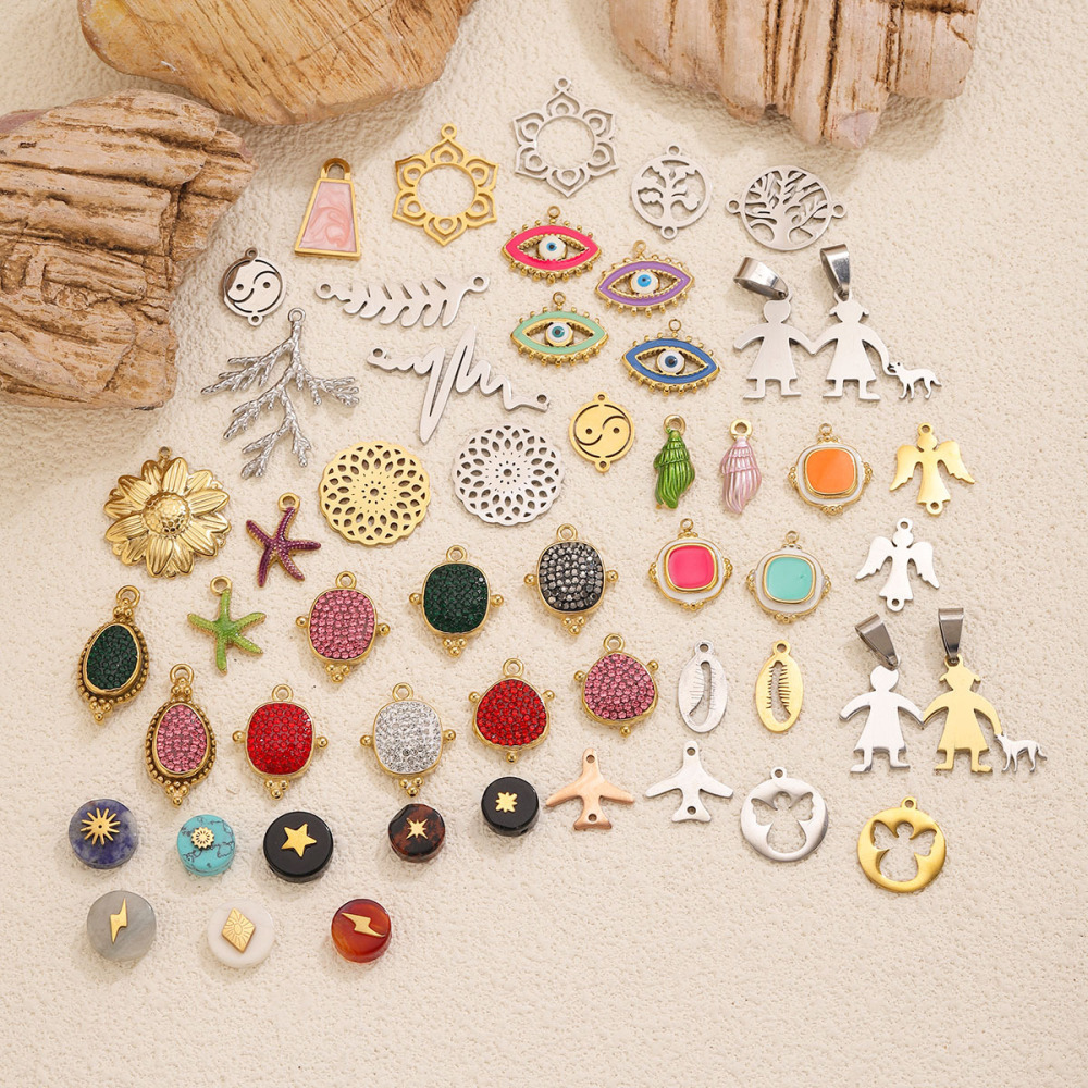 Simple Series Diy Irregular Shape Figure Stainless Steel Waterproof   Gold Color  Women's Pendants Picture2