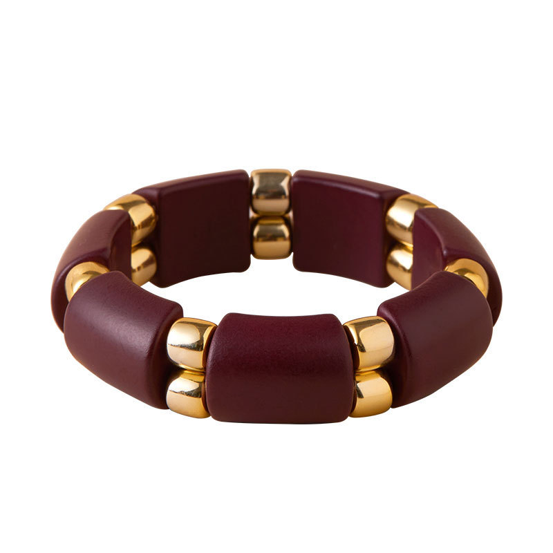 Simple Series Retro Irregular Shape Gradient Color Acrylic Women's Bangles Picture4