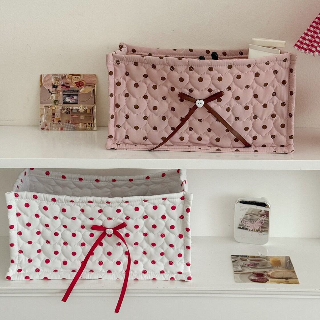 Opbergtas met strik en stippen uit de Romantic Series