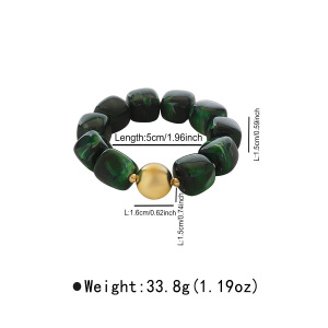 Simple Series Retro Irregular Shape Solid Color Resin Women's Beaded Bracelets h5 