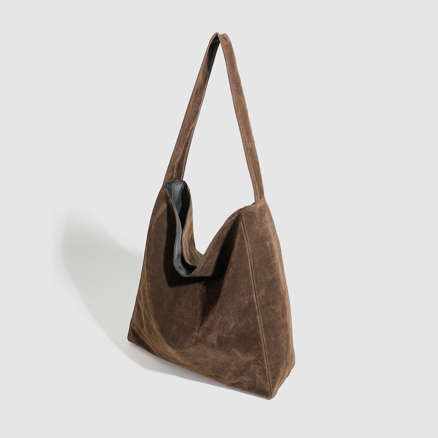Borsa A Tracolla Quadrata Da Donna In Pelle Scamosciata Tinta Unita, Stile Casual E Soffice. Immagine3