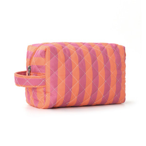 Simple Series Daily Stripe Mixed Color Polyester Makeup Bags h5 