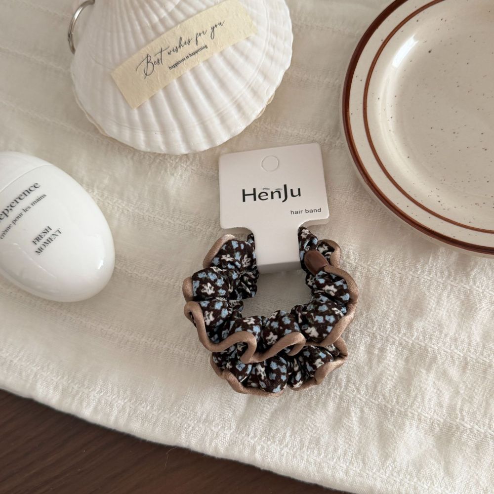Simple Series Daily Flower Leopard Print Polyester Scrunchies 