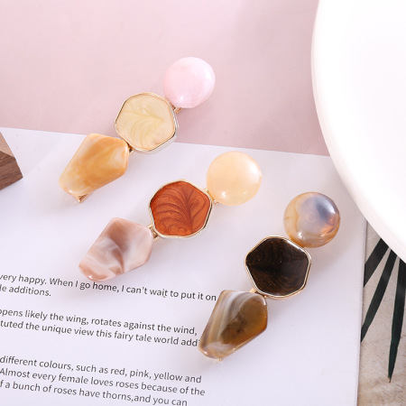 Pinzas para el cabello de plástico de forma irregular y colores variados, de la serie Simple Daily