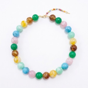 Simple Series Daily Beads Gradient Color Resin Women's Basic Necklaces h5