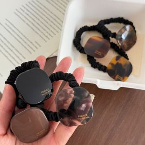 Simple Series Retro Letter Solid Color Gradient Color Geometric Shape Acetate Scrunchies h5 Picture3