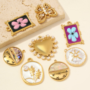 Classic Series Diy Flower Heart Hollowed-Out Butterfly Stainless Steel Waterproof Gold Color Women's Pendants h5 Picture2