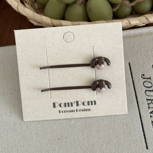 Simple Series Cute Animal Dachshund Alloy Hair Clips h5 