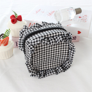 Simple Series Casual Solid Color Plaid Polyester Makeup Bags h5 