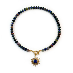 Simple Series Retro Sun Beads Natural Stones   Gold Color  Women's Beaded Necklaces h5 