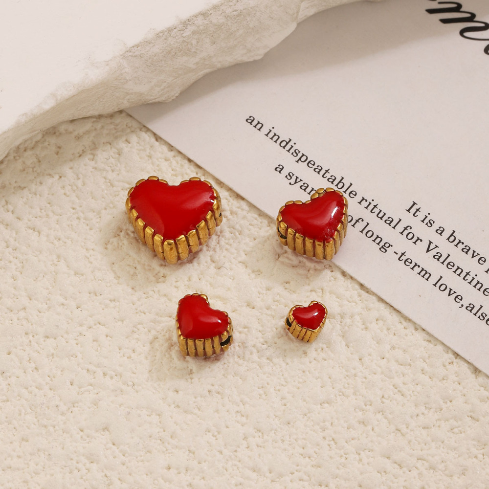 Simple Series Diy Heart Stainless Steel Waterproof Gold Color Beads h5Picture3