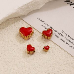 Simple Series Diy Heart Stainless Steel Waterproof Gold Color Beads h5 Picture3