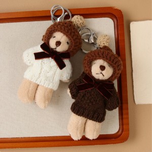 Simple Series Cute Heart Animal Bow Knot Cartoon Woven Polyester Bag Charms h5 Picture3