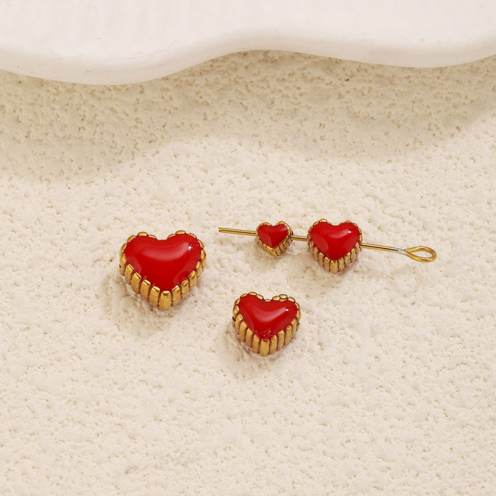 Simple Series Diy Heart Stainless Steel Waterproof Gold Color Beads h5Picture2