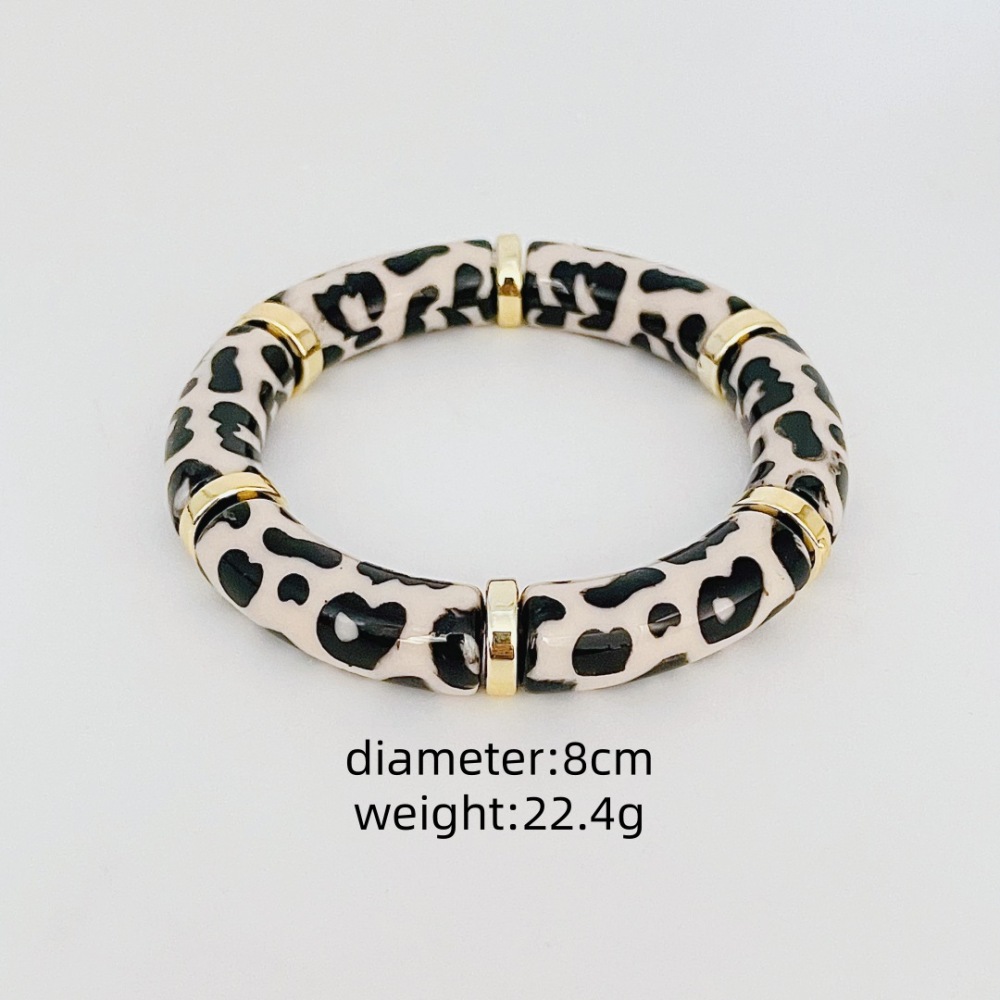 Simple Series Retro Leopard Print Acrylic Women's Bangles
