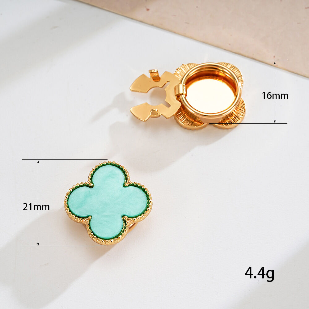 Simple Series Daily Flower Smiling Face Clover Alloy Cufflinks h5Picture4