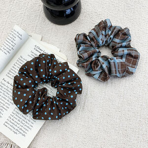 Simple Series Retro Plaid Polka Dots Polyester Scrunchies h5 Picture2