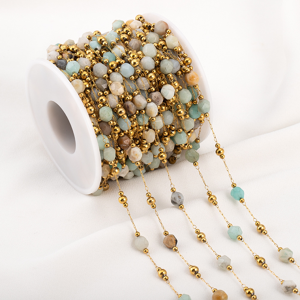 Simple Series Diy Beads Stainless Steel Waterproof Gold Color Stringing Materials