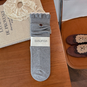 Women's Elegant Solid Color Mid-Calf Socks h5 