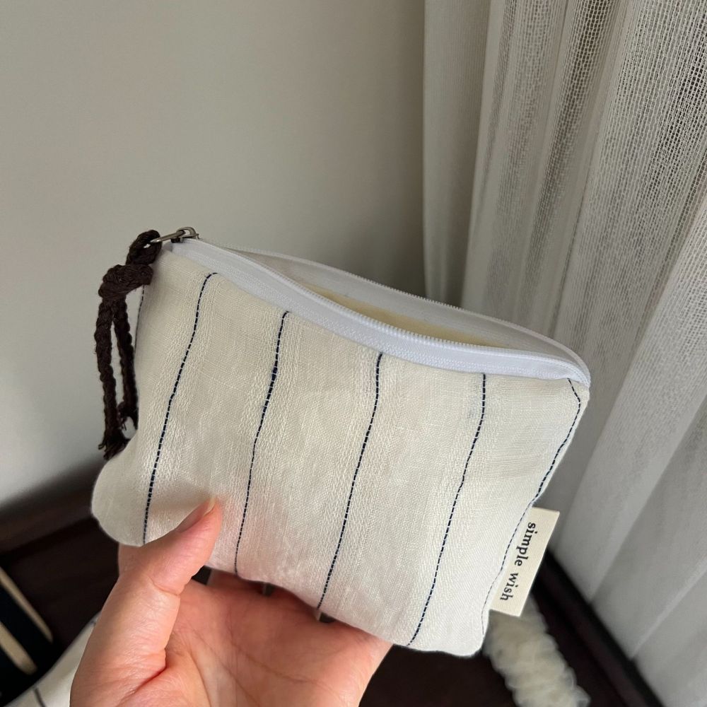 Simple Series Daily Stripe Polka Dots Mixed Color Canvas Makeup Bags 