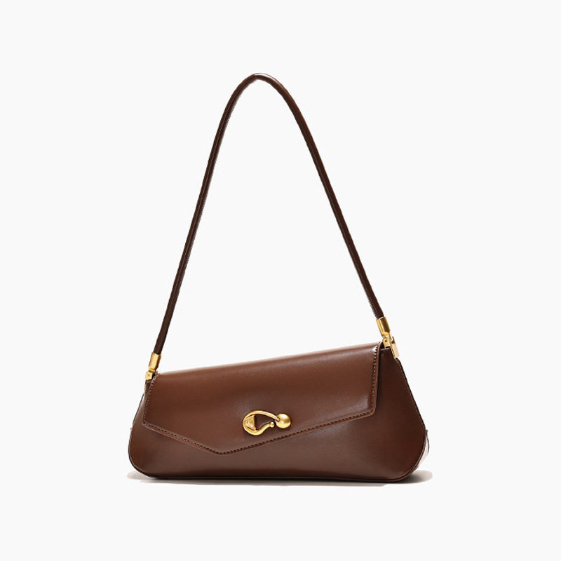 Casual Style Metal Hardware Irregular Shape Solid Color Pu Women's Underarm Shoulder Bags 