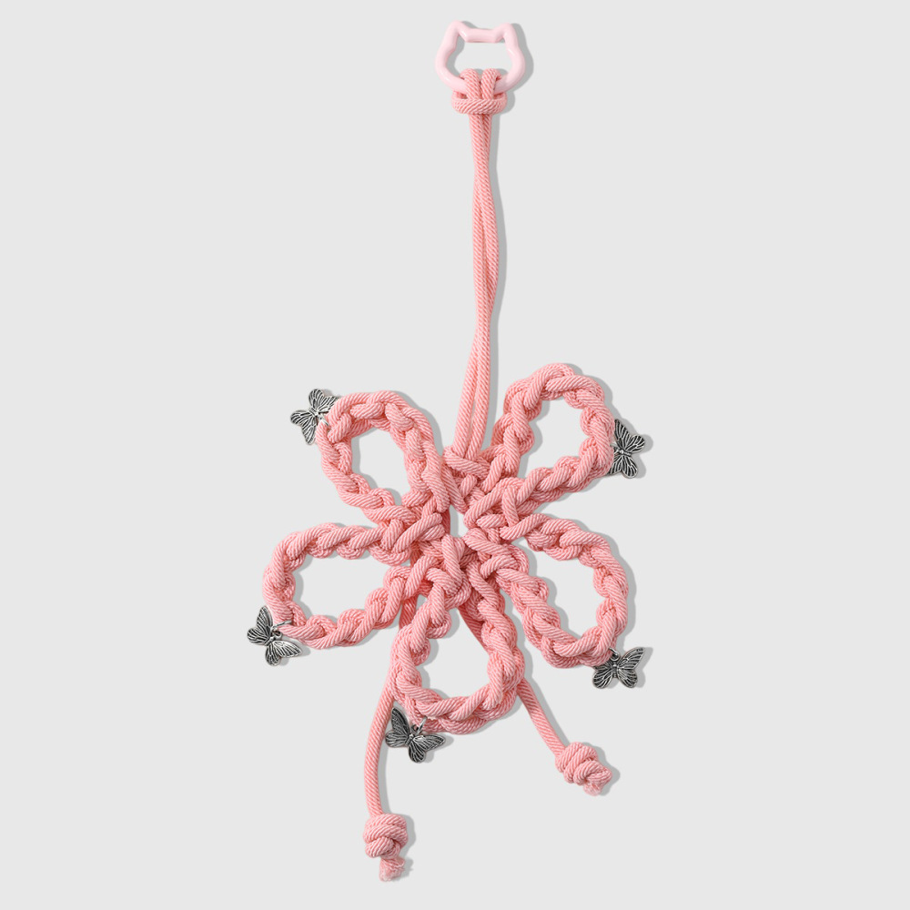 Simple Series Daily Flower Solid Color Woven Alloy Bag Charms