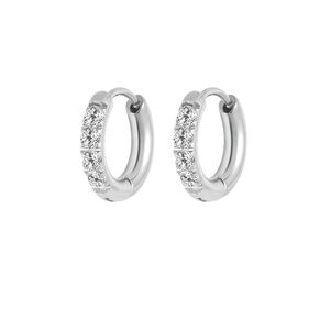 Simple Series Daily Circle Edelstahl-Ohrringe, Wasserdicht, Goldfarben, Mit Zirkonia h5