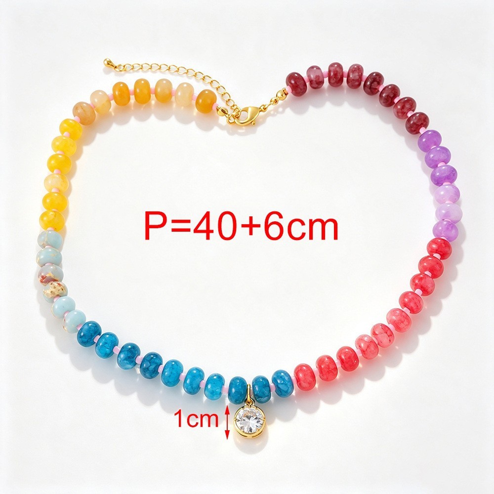 Beads Natural Stones Zircon Women's Beaded Necklaces Picture3