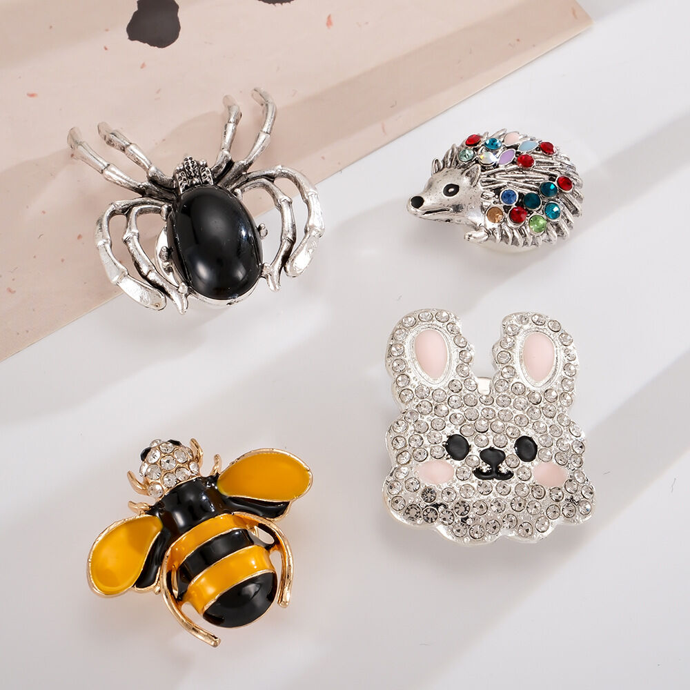 Luxurious Series Cute Animal Cartoon Mixed Color Alloy Rhinestone Cufflinks h5Picture4