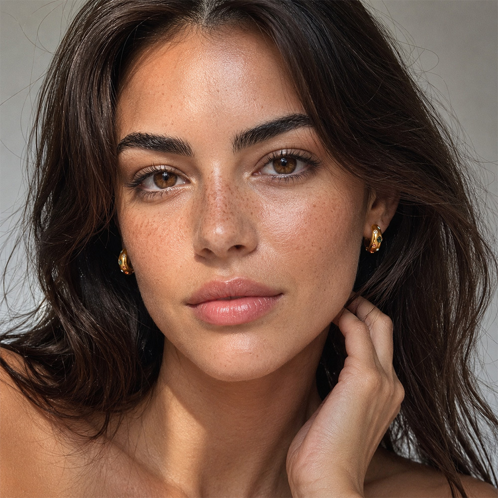 Luxurious Series Daily Irregular Shape Mixed Color Stainless Steel Waterproof Gold Color Women's Stud Earrings h5Picture3