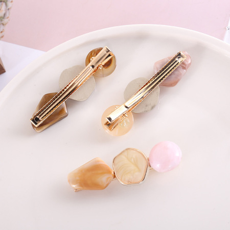 Pinzas para el cabello de plástico de forma irregular y colores variados, de la serie Simple Daily 2