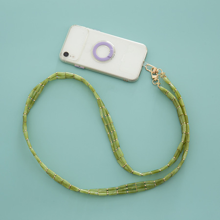 Simple Series Elegant Solid Color Beads Gradient Color Acrylic Phone Chain Bag Straps 2