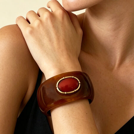Simple Series Retro Irregular Shape Ellipse Shape Resin Women's Bangles