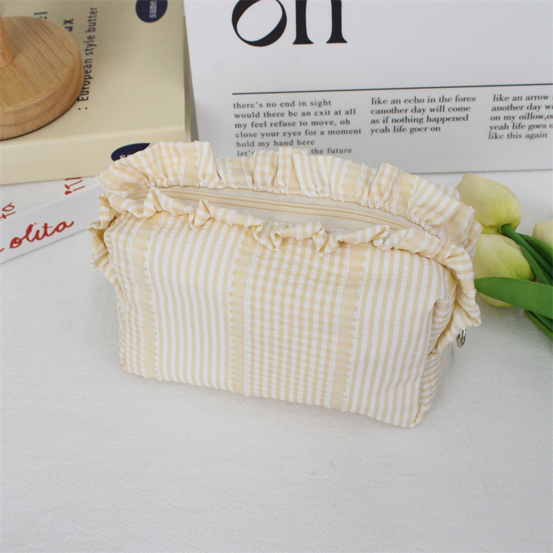Simple Series Sweet Plaid Polyester Makeup Bags 