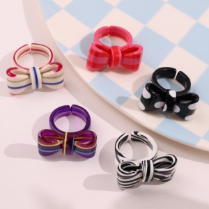 Bow Knot Resin Statement Rings h5 Picture2