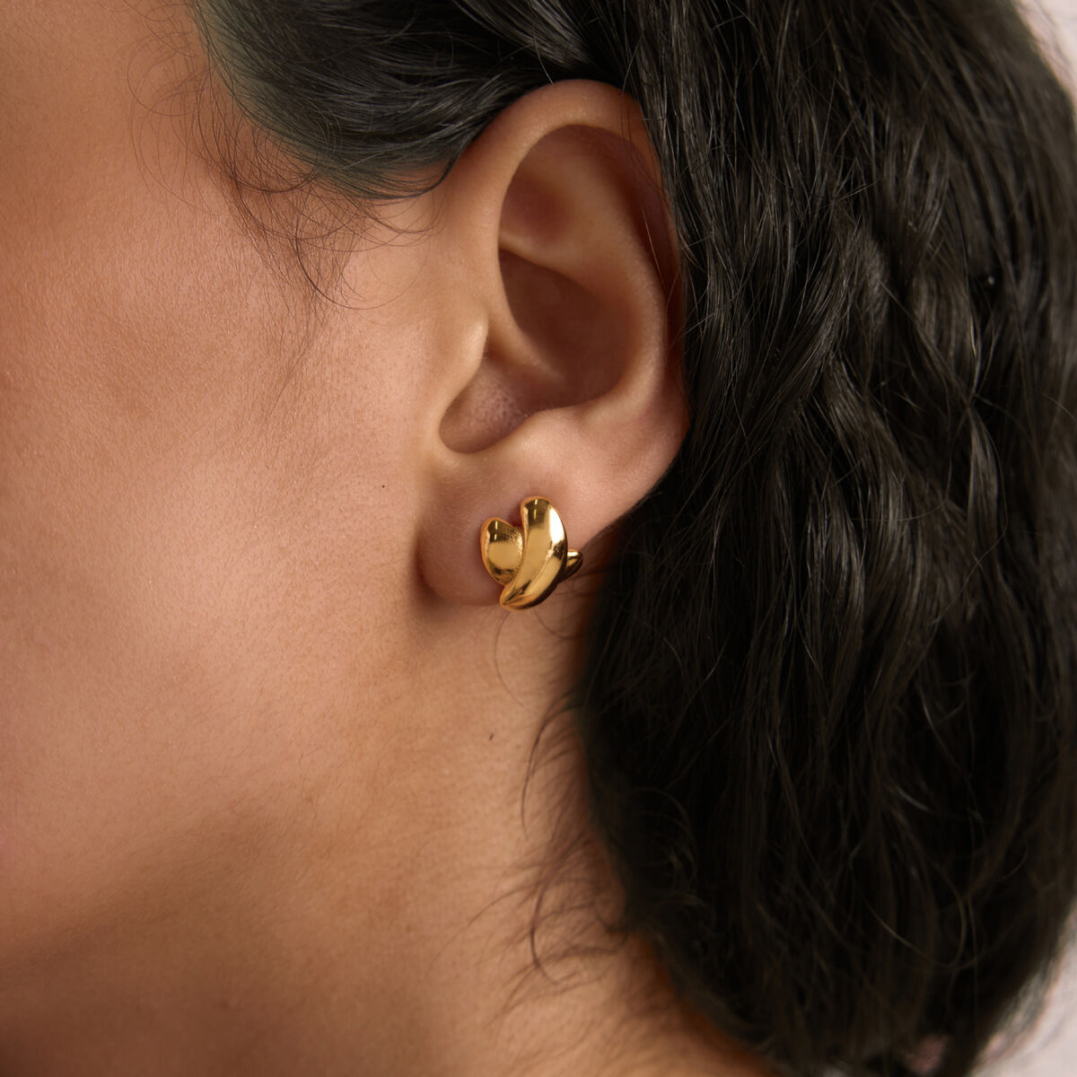 X-Förmige, Wasserdichte Ohrstecker Aus Edelstahl In Goldfarbe Für Damen Bild4