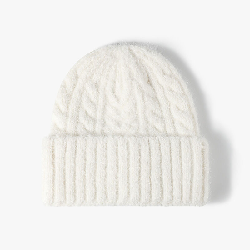Solid Color Wool Polyester Blend Women's Knitted Beanie